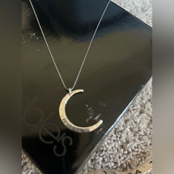 Helen Wang Hammered Sterling Silver Crescent Moon Necklace - Picture 3 of 6
